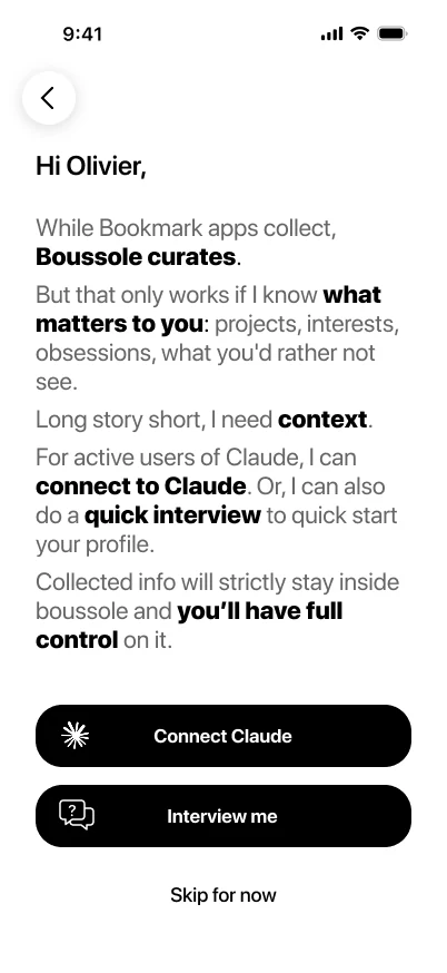 Why context matters: connect to Claude or do a quick interview