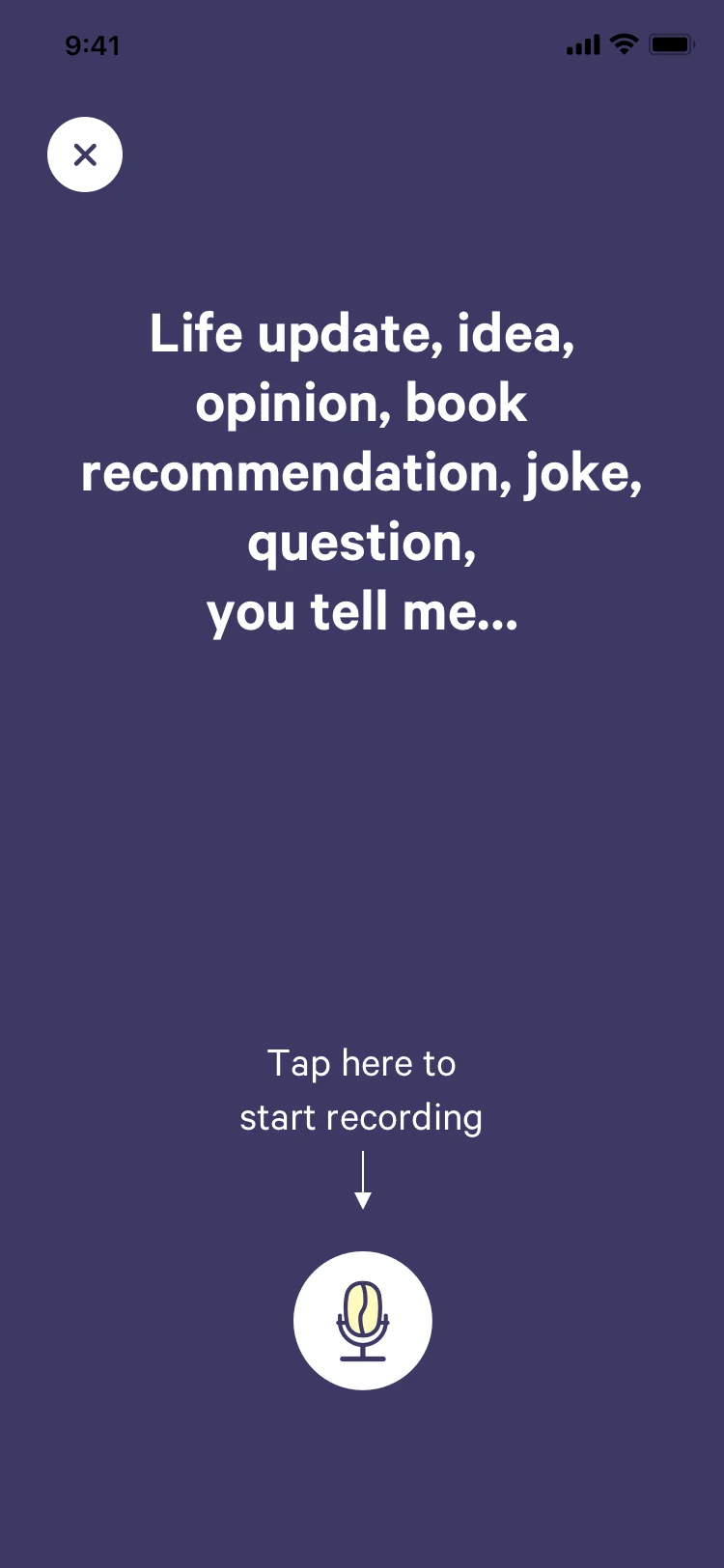 Tap to start recording