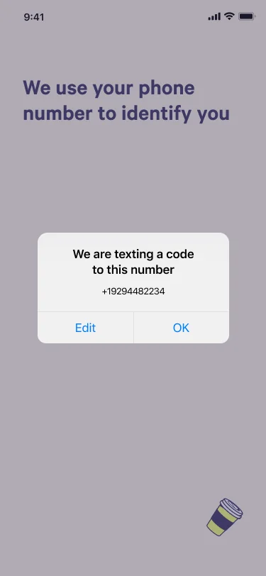 We are texting a code to this number