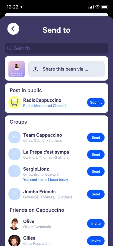 Send to your groups
