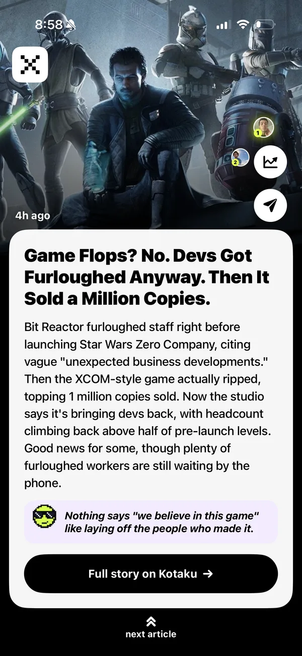 An unlocked article