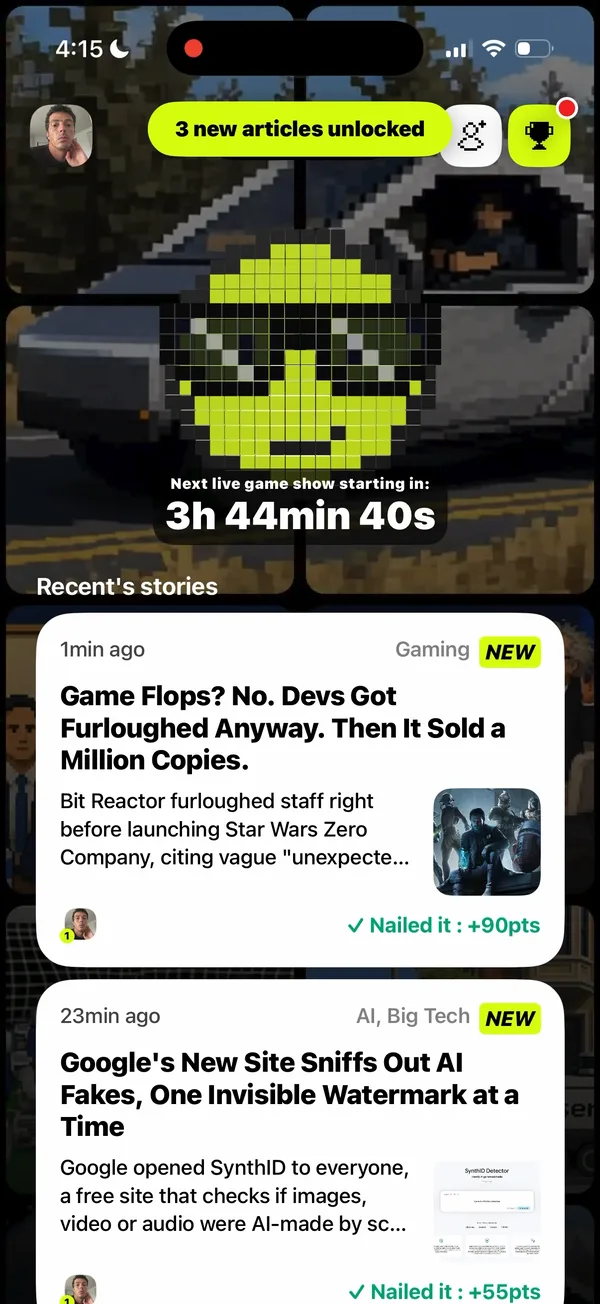 Back to the feed: new articles unlocked