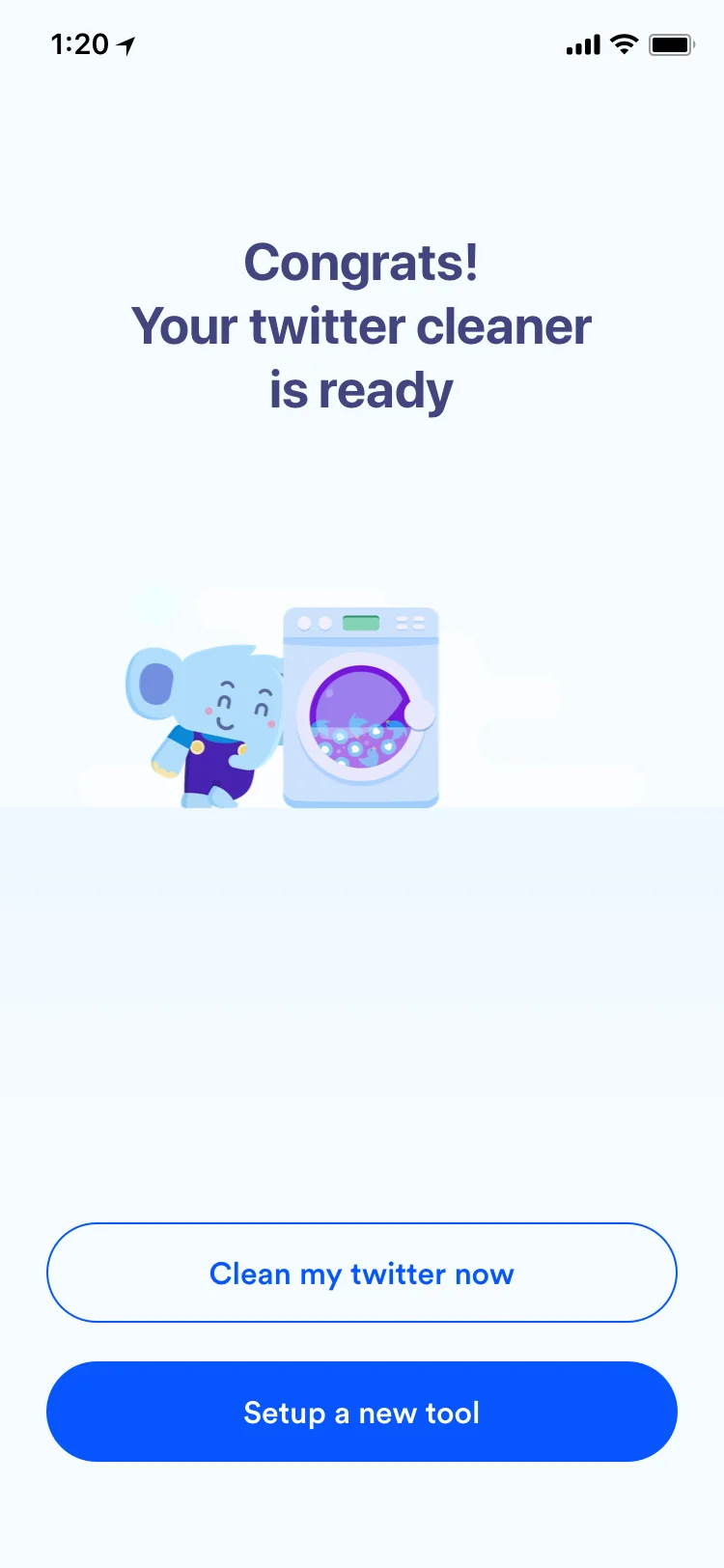 Your Twitter cleaner is ready