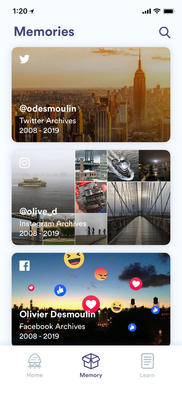 Archived posts and photos