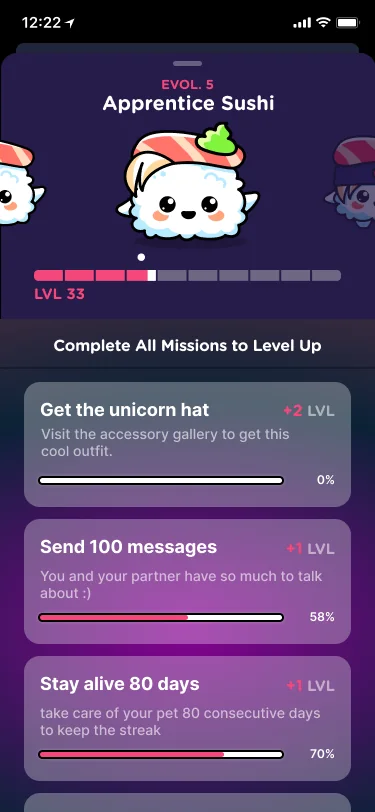 Missions to level up